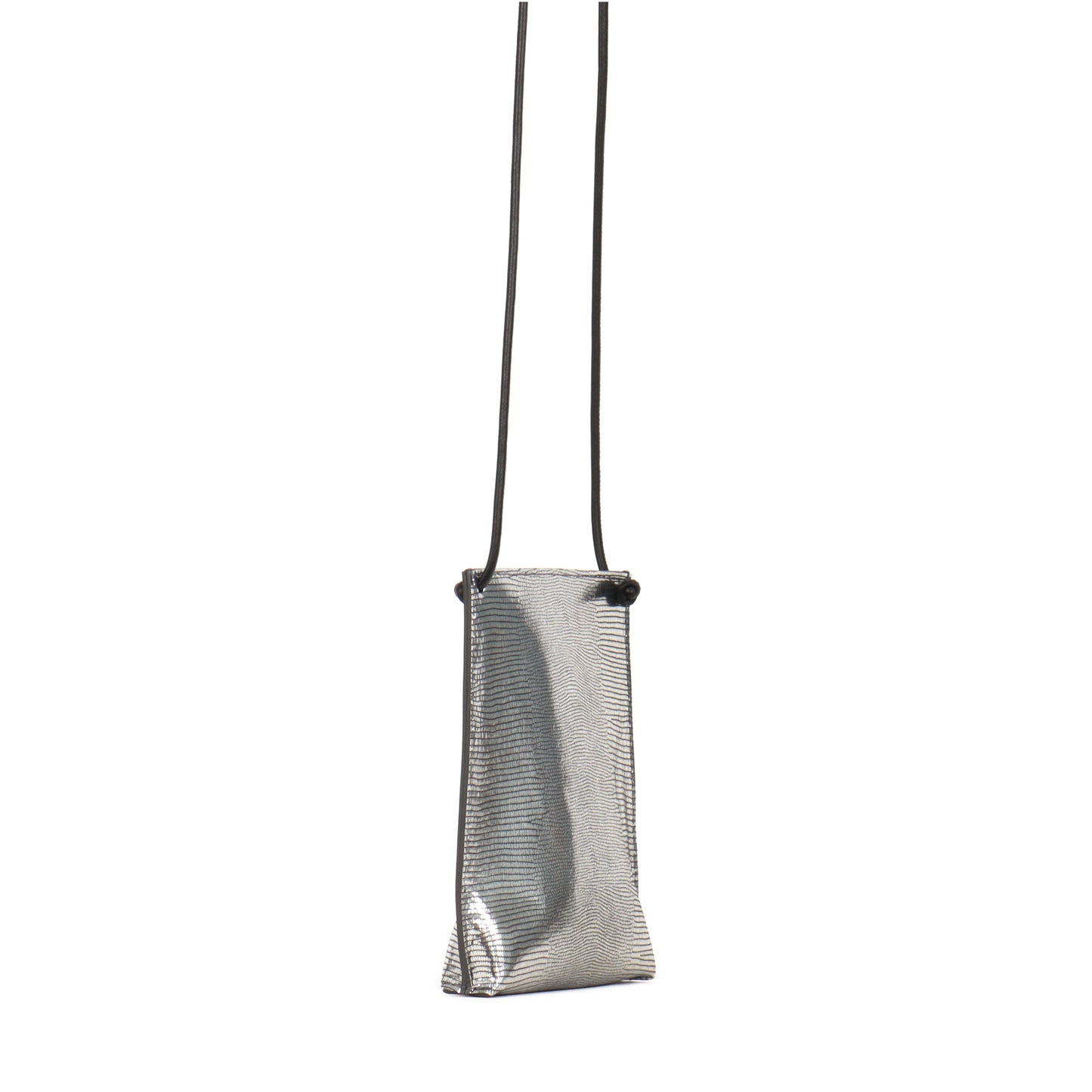 CELL POUCH PLATINUM EMBOSSED LIZARD