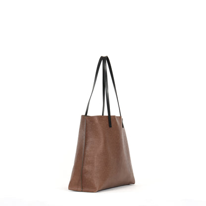 CLASSIC SHOPPER BROWN EMBOSSED OSTRICH