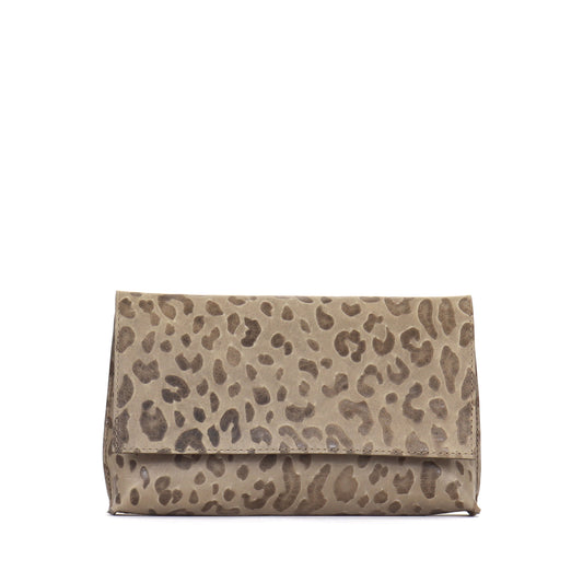 ESSENTIAL FOLDOVER MUSHROOM EMBOSSED LEOPARD