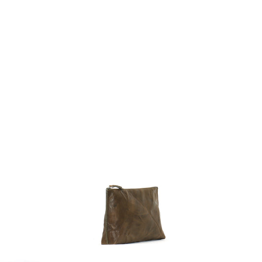 ESSENTIAL POUCH OLIVE RUMPLED SHEEPSKIN