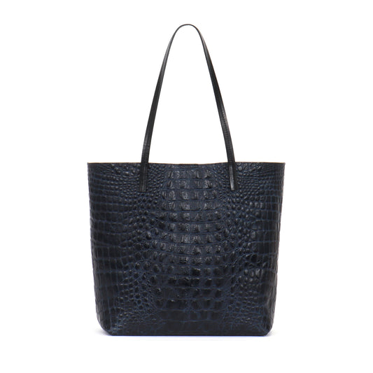 ESSENTIAL TOTE DARK NAVY EMBOSSED CROC