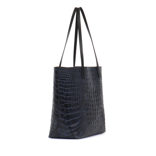 ESSENTIAL TOTE DARK NAVY EMBOSSED CROC