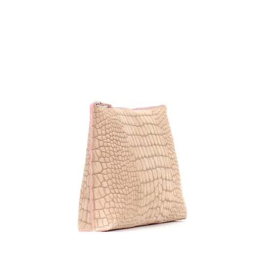 EVERYDAY POUCH BUFF SUEDED CROCO