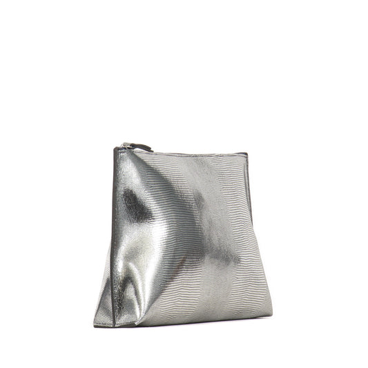 EVERYDAY POUCH PLATINUM EMBOSSED LIZARD
