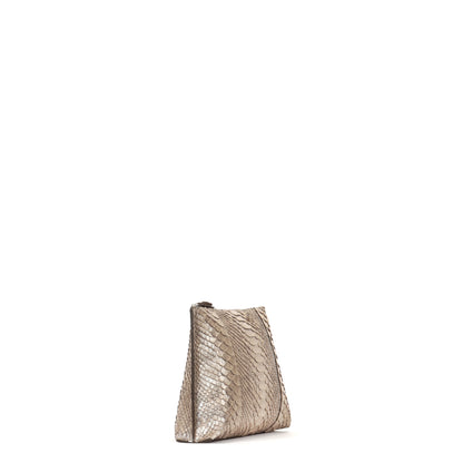 EVERYDAY POUCH SILVER LINEN PYTHON