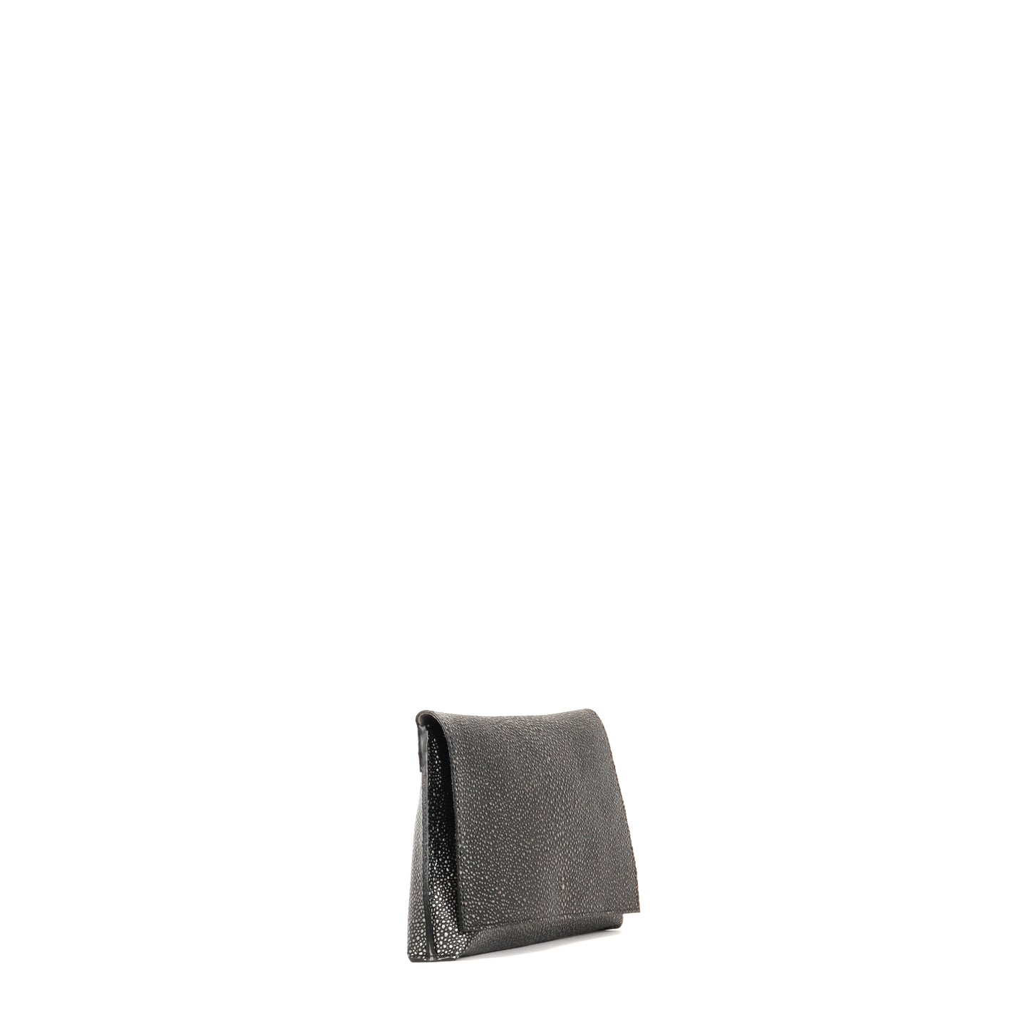 FOLDOVER CLUTCH PEWTER SHAGREEN