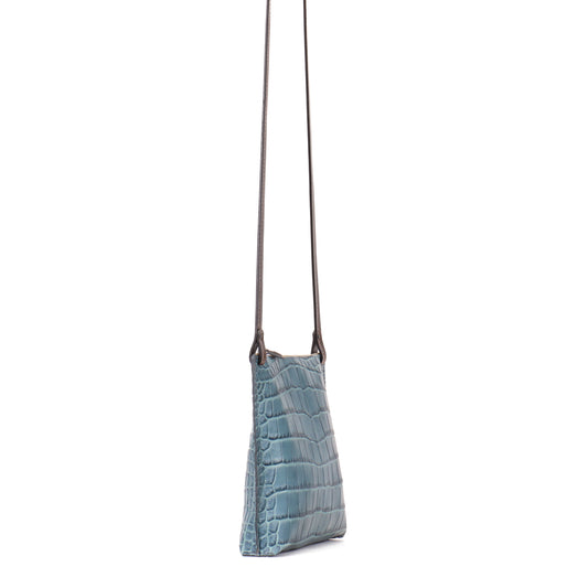 LARGE STRAPPY POUCH PACIFICA EMBOSSED GATOR