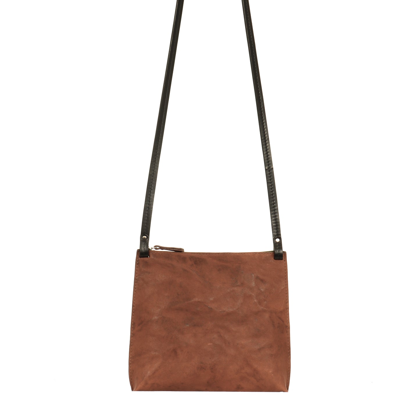 LARGE STRAPPY POUCH RUSSET RUMPLED SHEEPSKIN