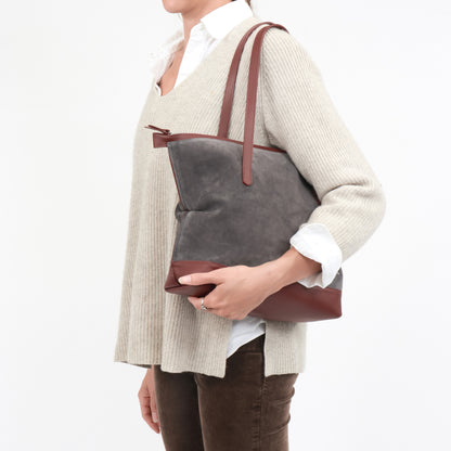 MEDIUM BELLO BAG ASH SUEDE