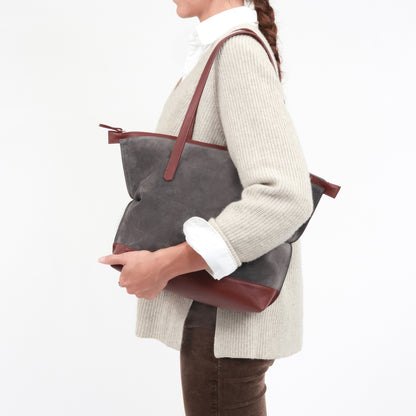 MEDIUM BELLO BAG ASH SUEDE