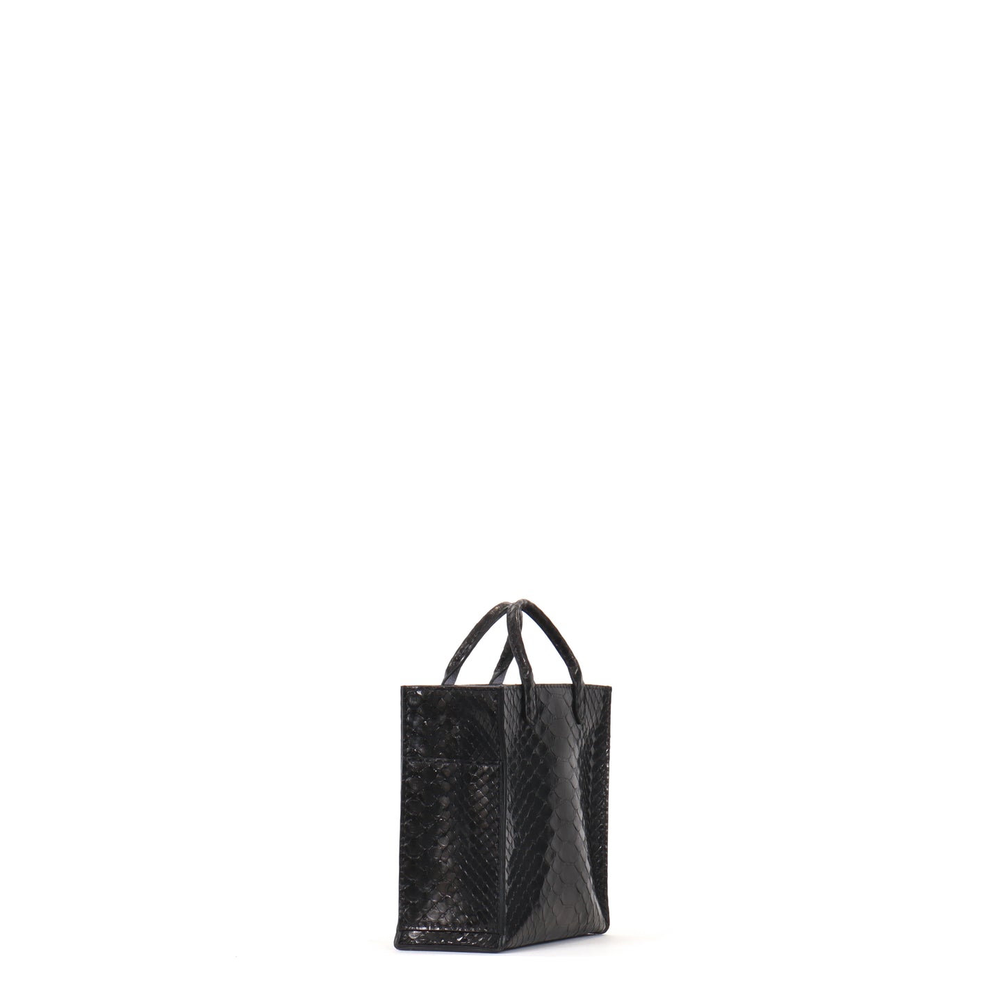 MICRO HARBOR TOTE SHINY BLACK PYTHON
