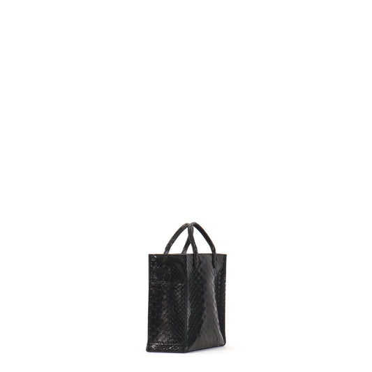 MICRO HARBOR TOTE SHINY BLACK PYTHON