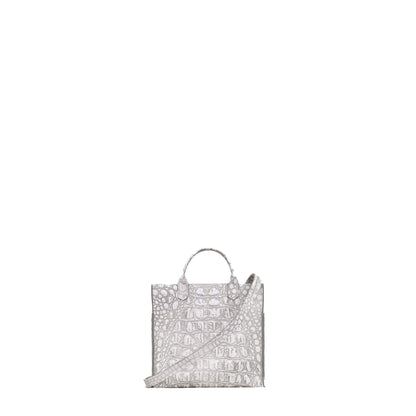 MICRO HARBOR TOTE WHITE MIST EMBOSSED CROC