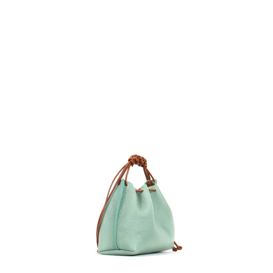 MINI DRAWSTRING BAG LAUREL PEBBLED CALF