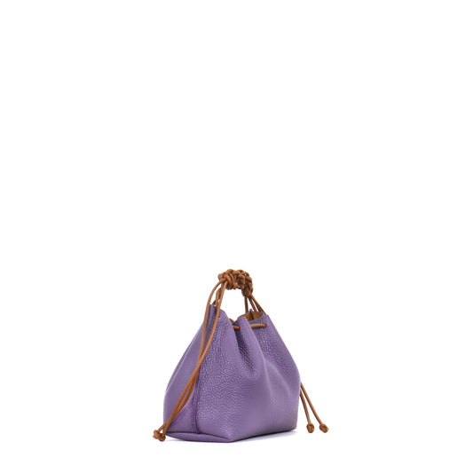 MINI DRAWSTRING BAG ORCHID PEBBLED CALF