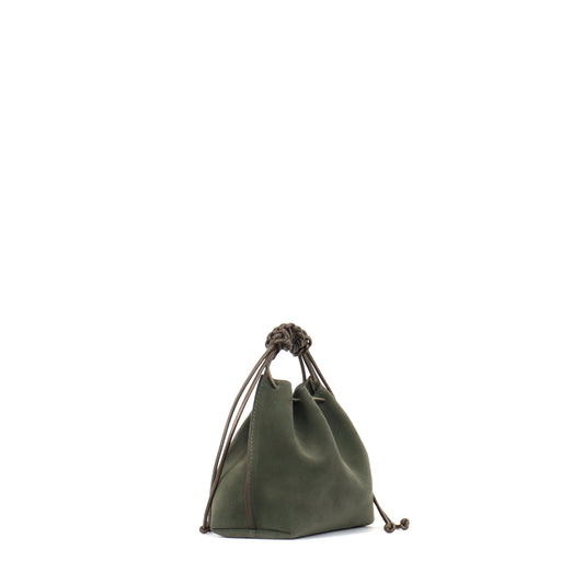 MINI DRAWSTRING BAG POPLAR SUEDE