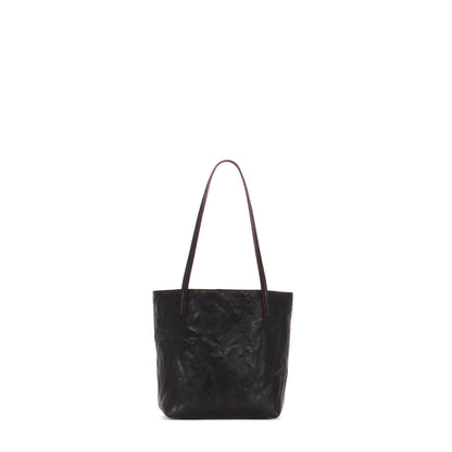 MINI ESSENTIAL TOTE BLACK RUMPLED SHEEPSKIN
