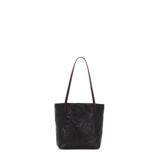 MINI ESSENTIAL TOTE BLACK RUMPLED SHEEPSKIN