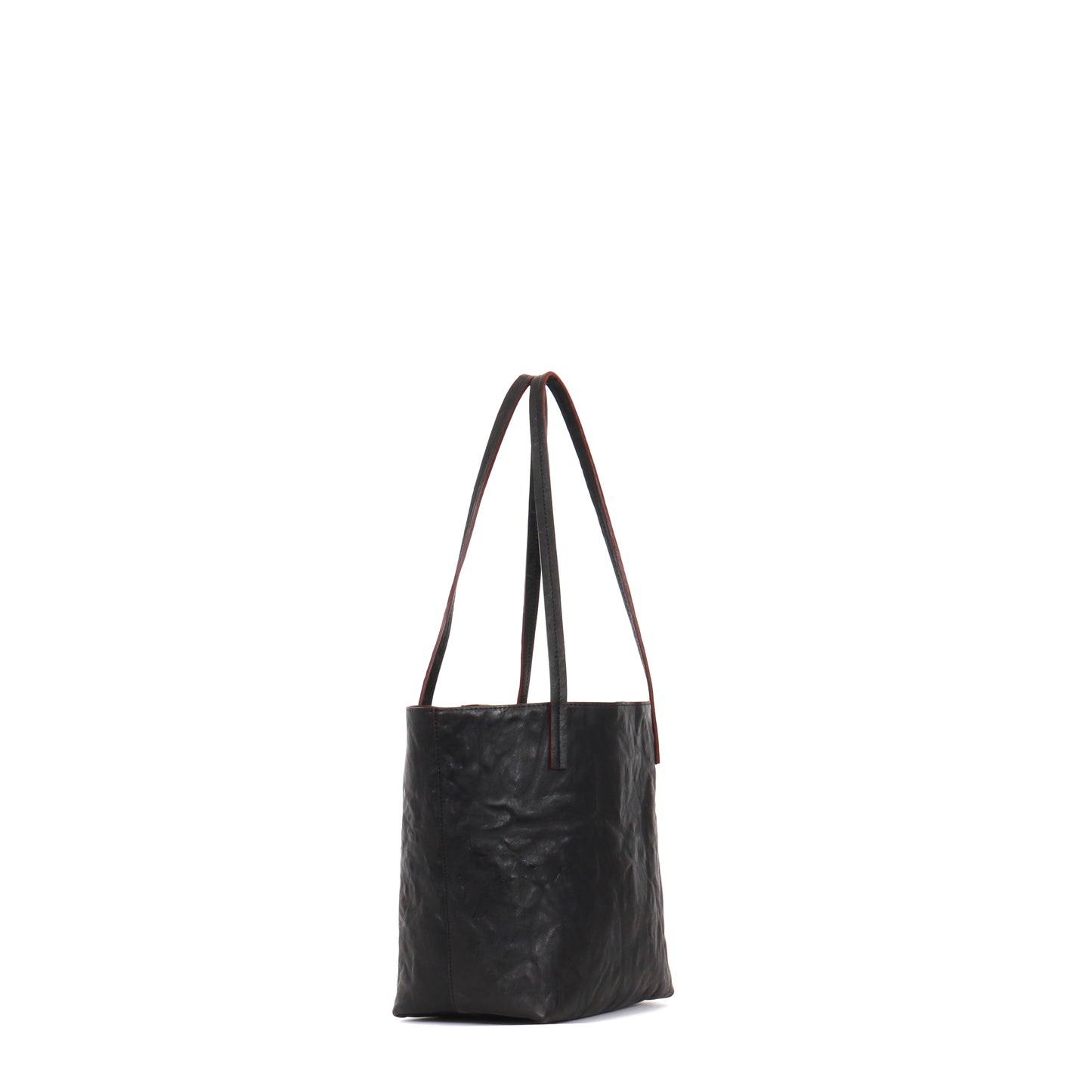 MINI ESSENTIAL TOTE BLACK RUMPLED SHEEPSKIN