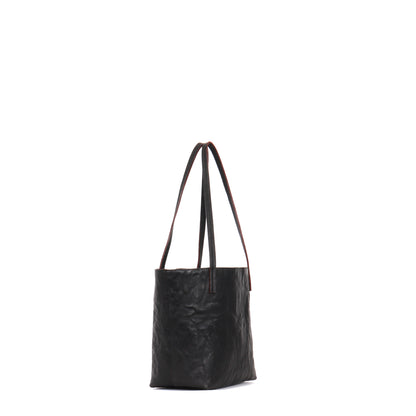 MINI ESSENTIAL TOTE BLACK RUMPLED SHEEPSKIN