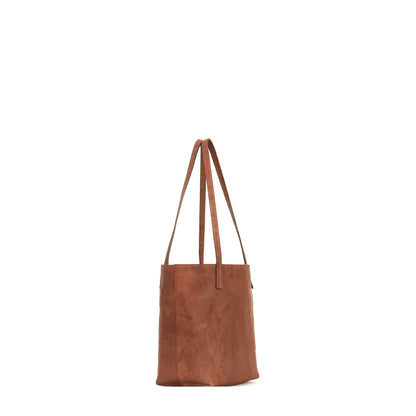 MINI ESSENTIAL TOTE RUSSET RUMPLED SHEEPSKIN