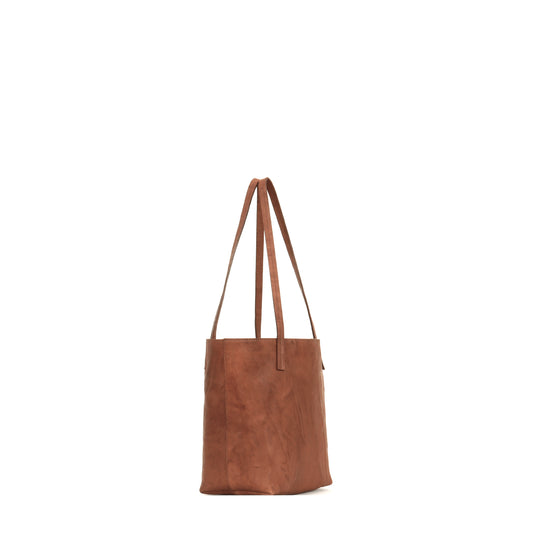 MINI ESSENTIAL TOTE RUSSET RUMPLED SHEEPSKIN