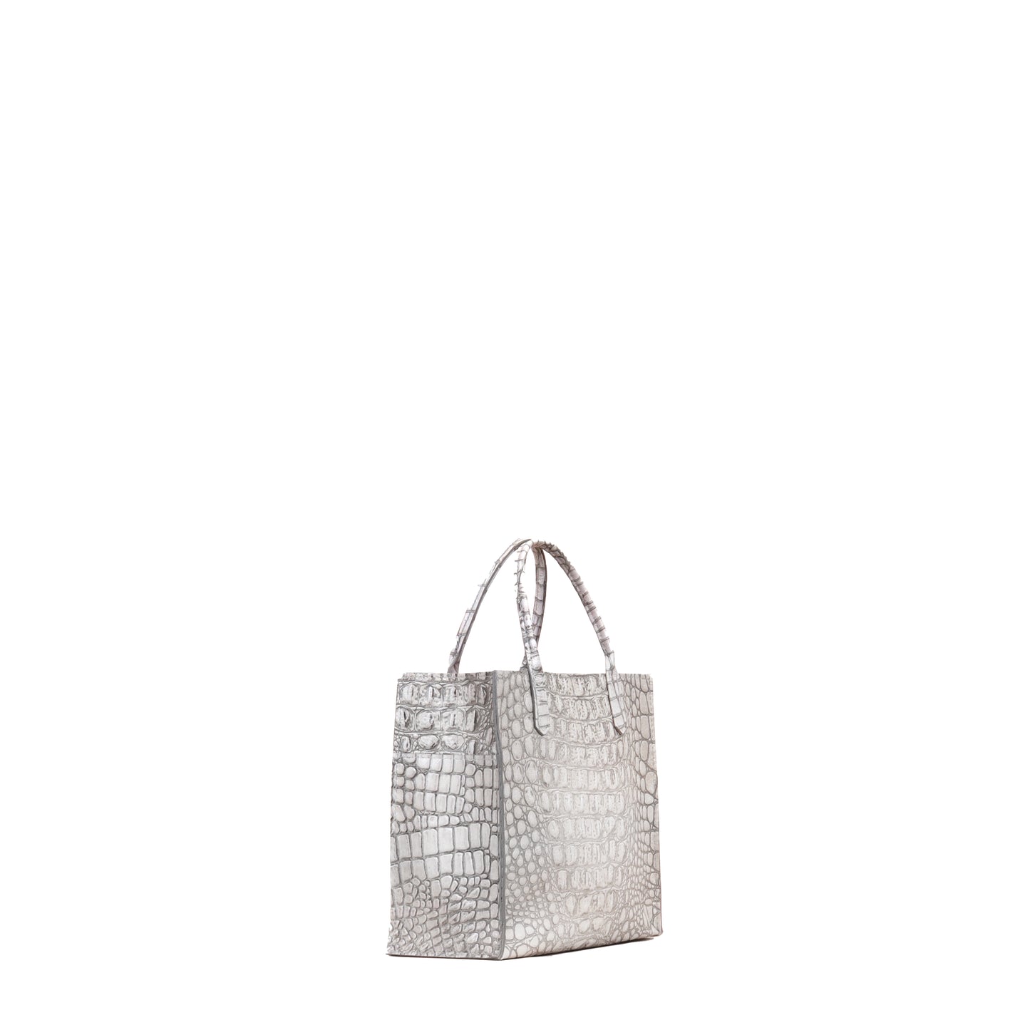 MINI HARBOR TOTE BONE EMBOSSED CROC