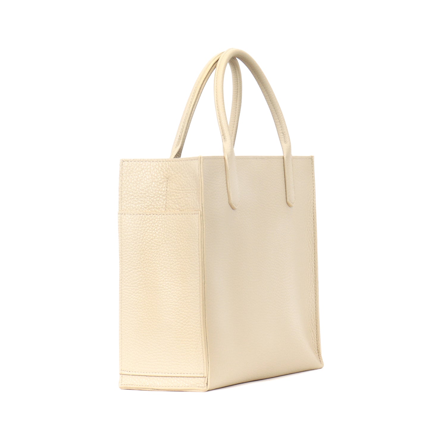 MINI HARBOR TOTE EGGSHELL PEBBLED CALF