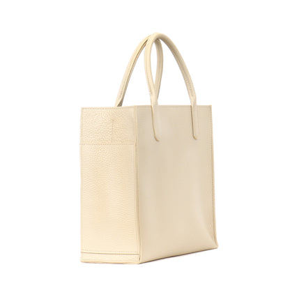 MINI HARBOR TOTE EGGSHELL PEBBLED CALF
