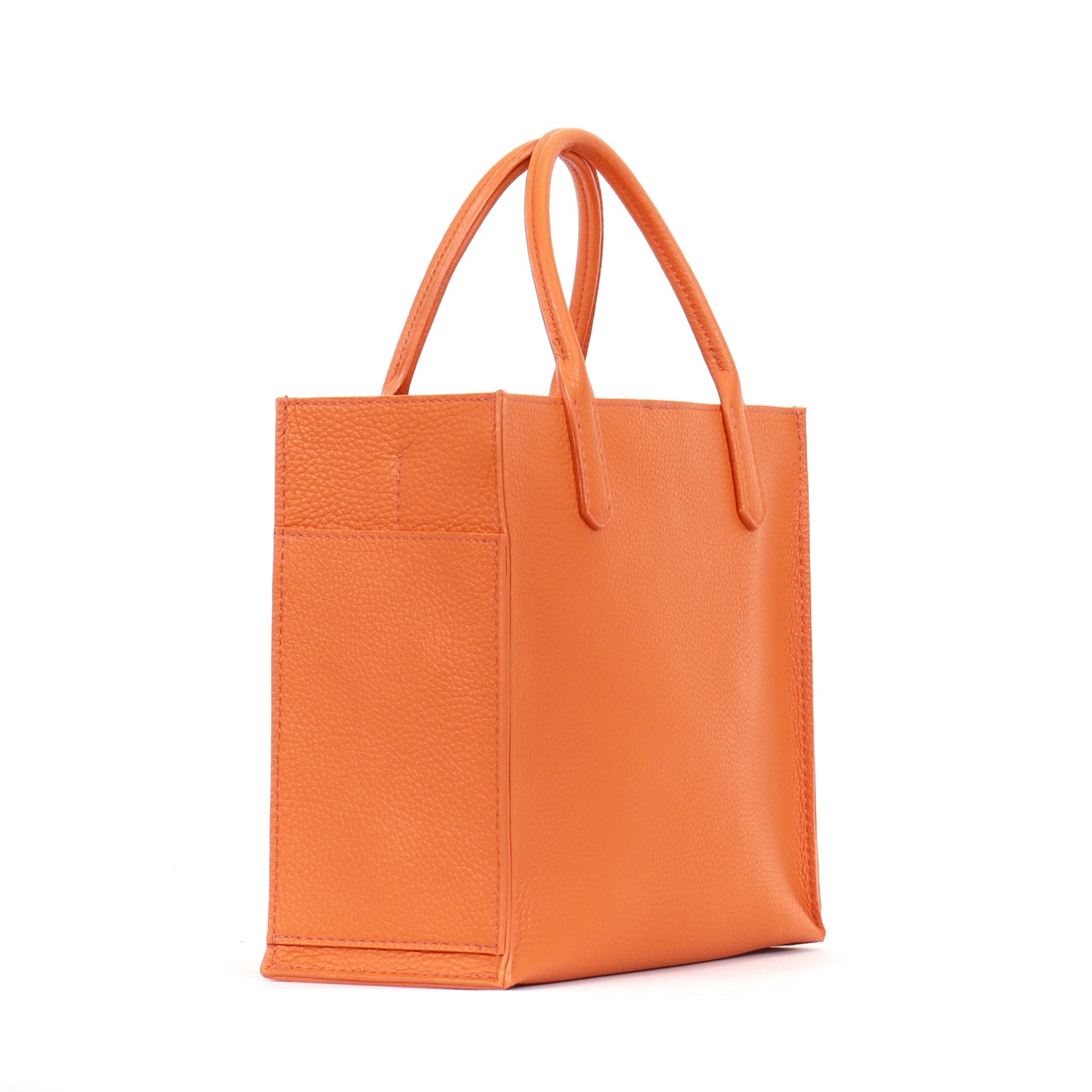 MINI HARBOR TOTE TANGERINE PEBBLED CALF