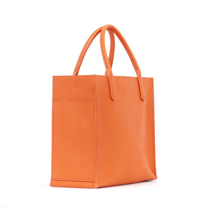 MINI HARBOR TOTE TANGERINE PEBBLED CALF