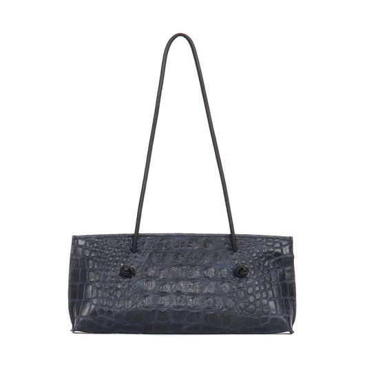 SLIM BAGUETTE DARK NAVY EMBOSSED CROC