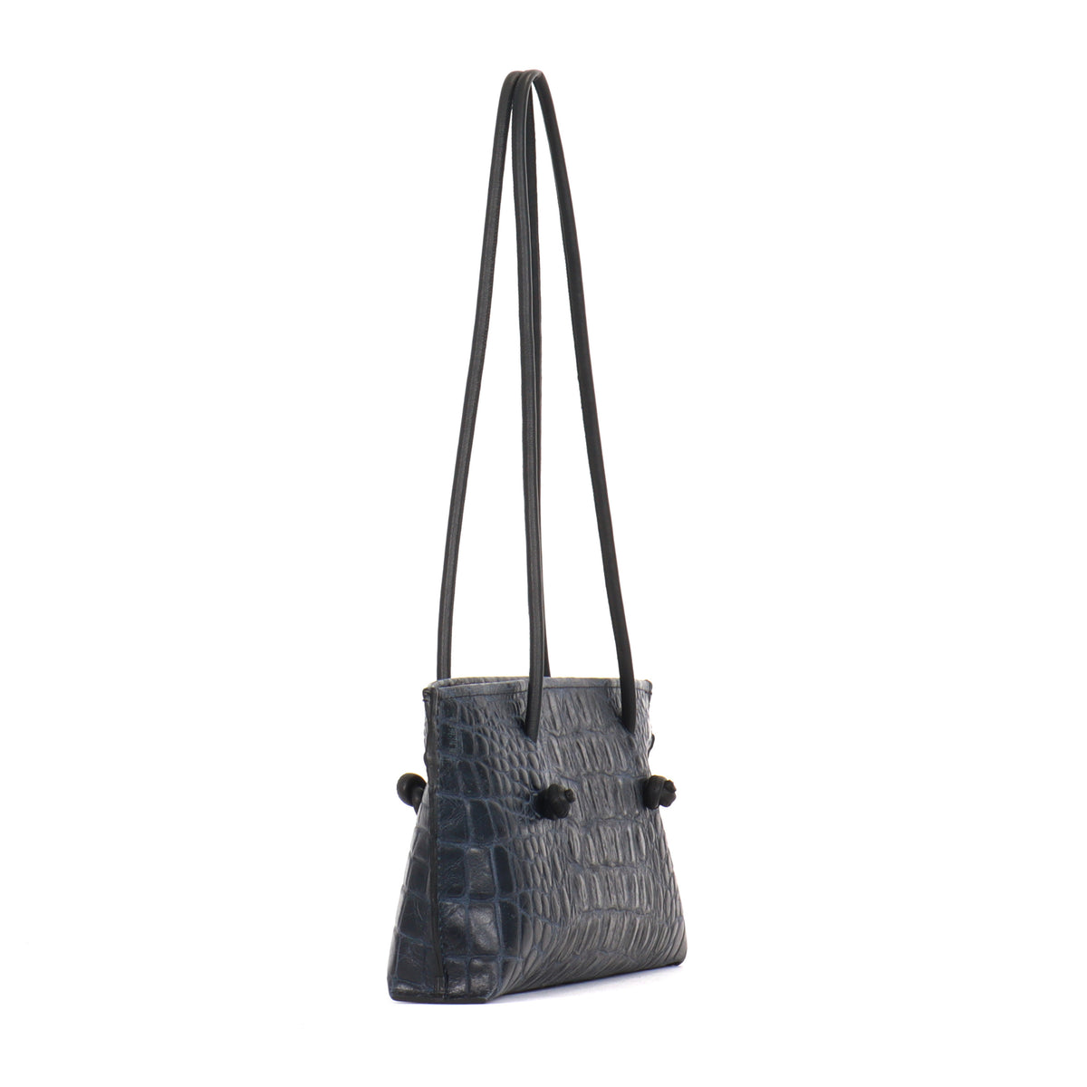 SLIM BAGUETTE DARK NAVY EMBOSSED CROC