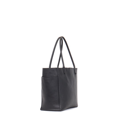SLOUCHY POCKET TOTE BLACK PEBBLED CALF
