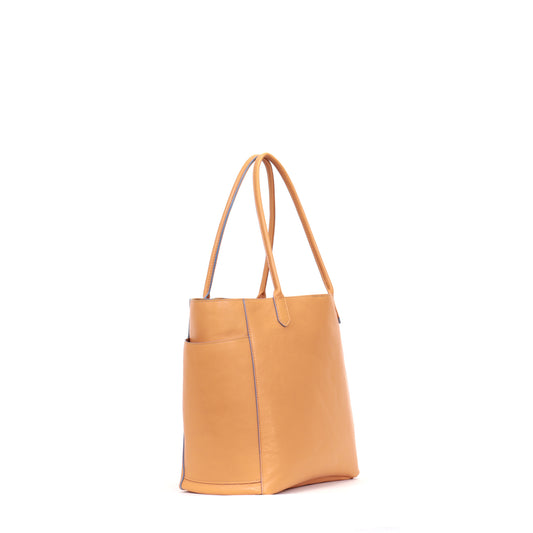 SLOUCHY POCKET TOTE BUTTERSCOTCH ITALIAN LAMB