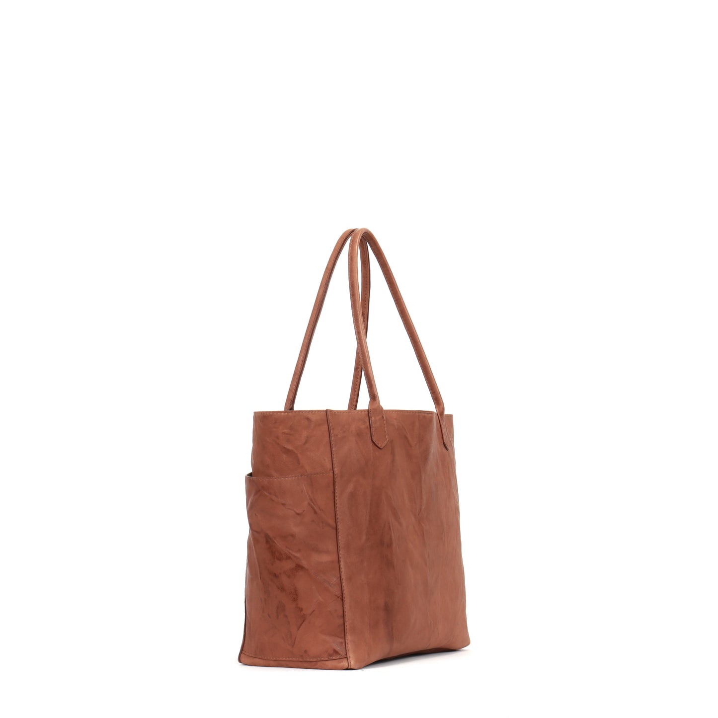 SLOUCHY POCKET TOTE RUSSET RUMPLED SHEEPSKIN