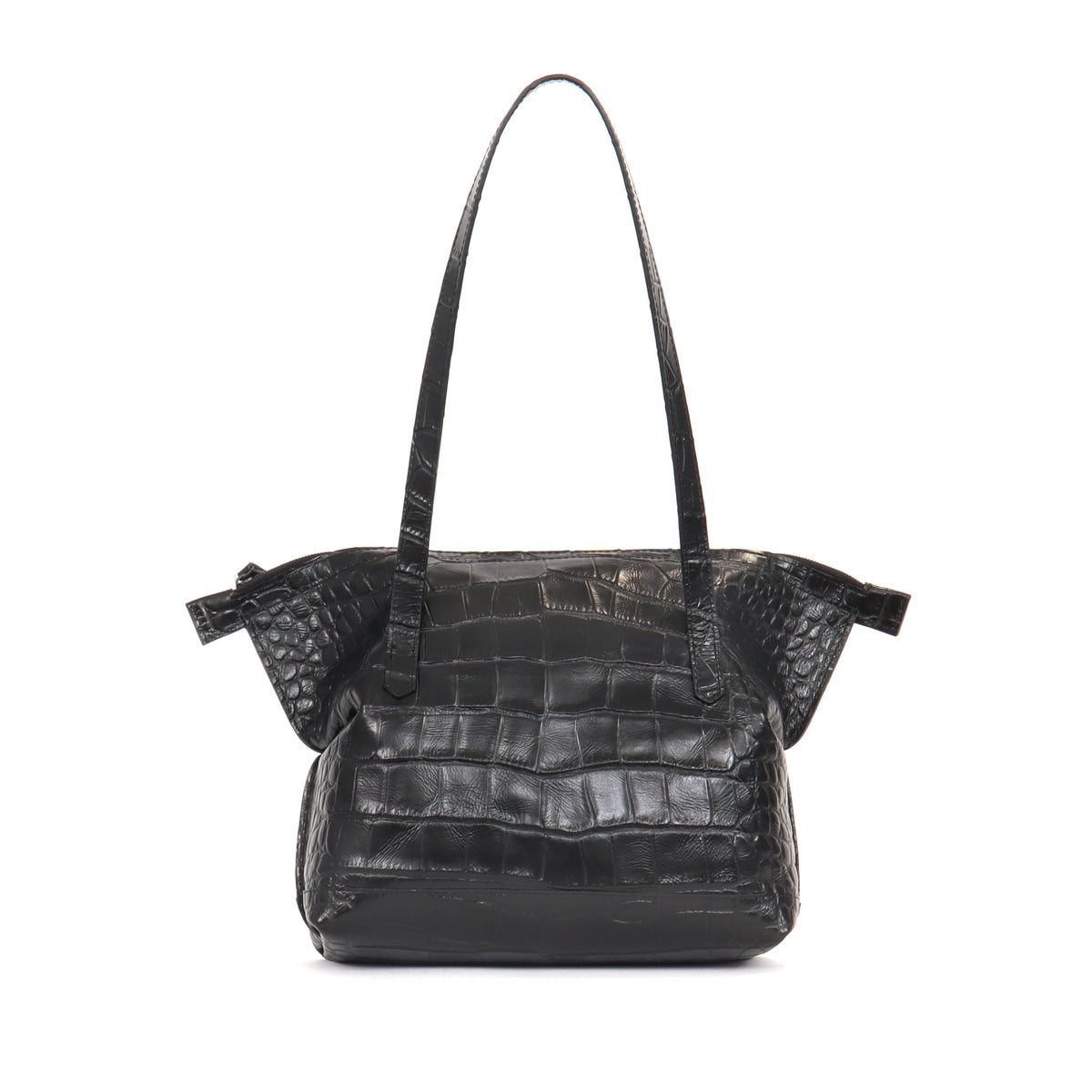 SMALL BELLO BAG BLACK EMBOSSED GATOR