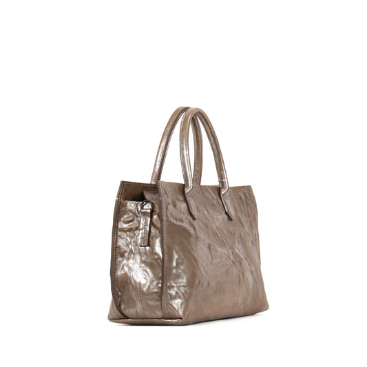 SMALL DAYBAG LIQUID METAL SHEEPSKIN
