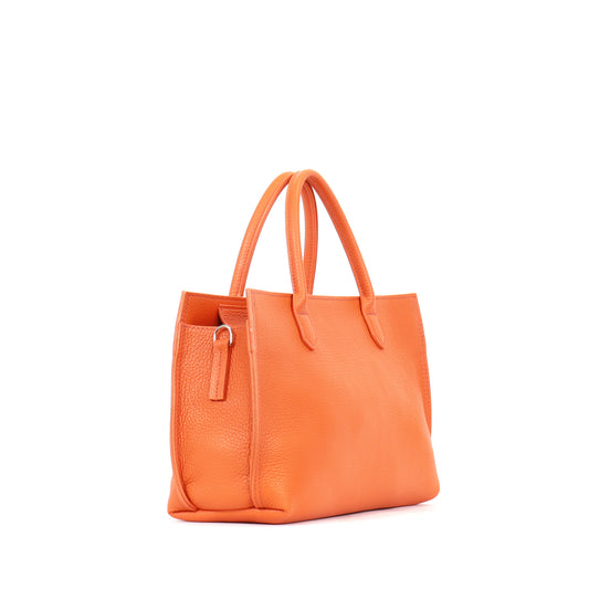 SMALL DAYBAG TANGERINE PEBBLED CALF