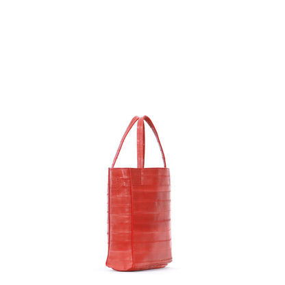 SMALL FRONT POCKET TOTE CINNIBAR EEL
