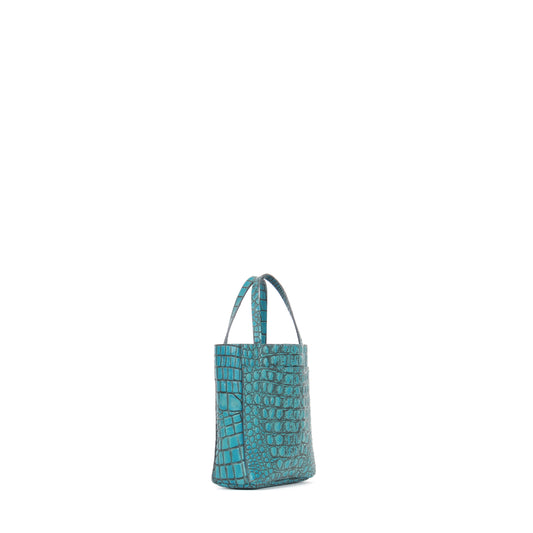SMALL FRONT POCKET TOTE FOUNTAIN EMBOSSED CROC