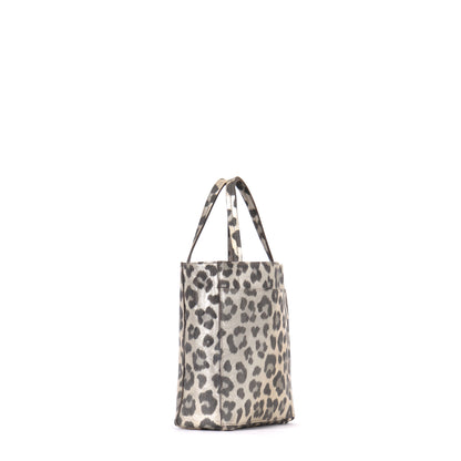SMALL FRONT POCKET TOTE LEO METALLIC SHEEPSKIN