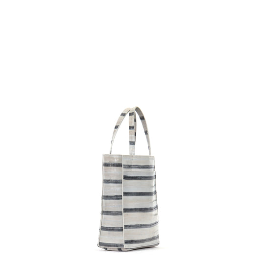 SMALL FRONT POCKET TOTE STRIPED EEL