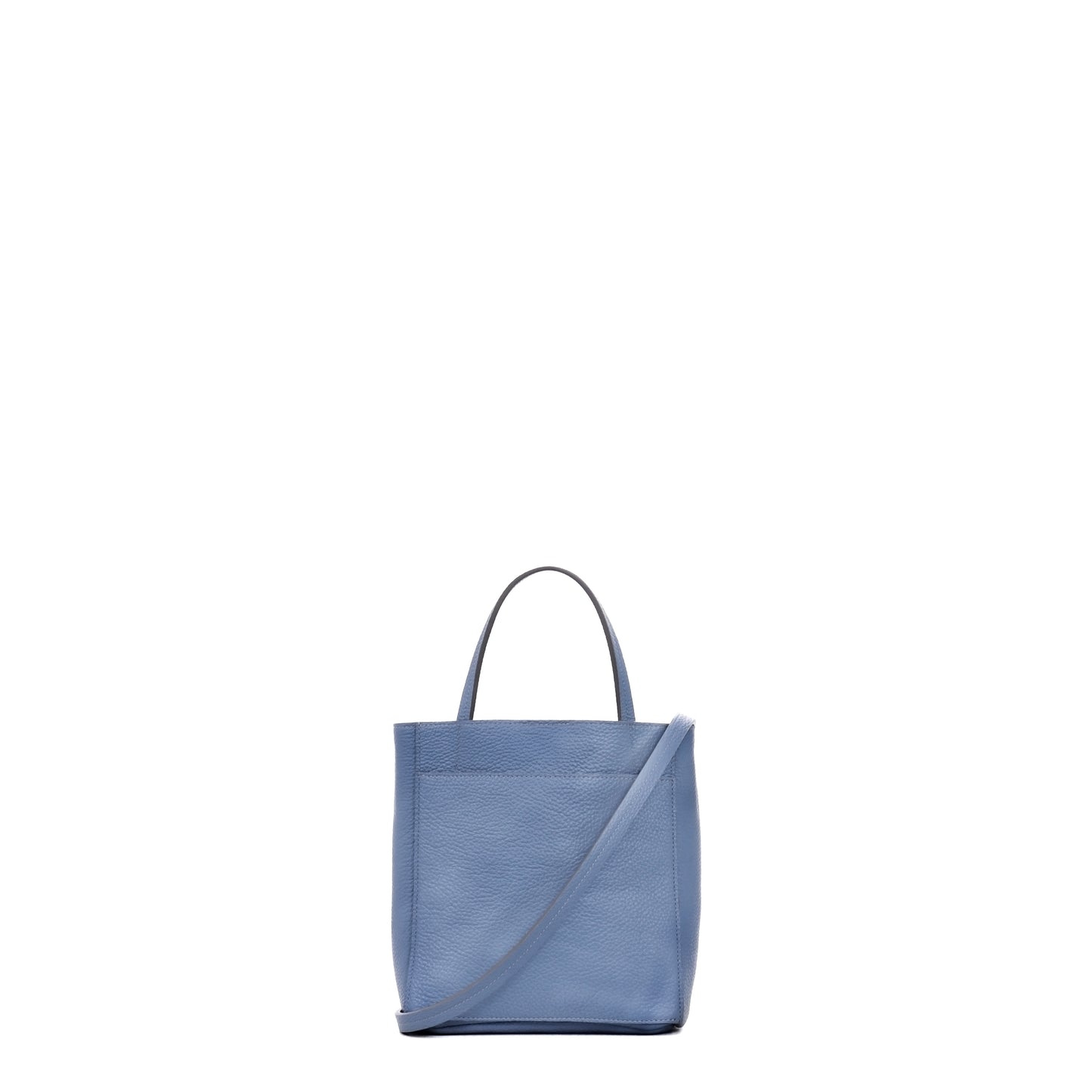 SMALL FRONT POCKET TOTE WEDGEWOOD PEBBLED CALF