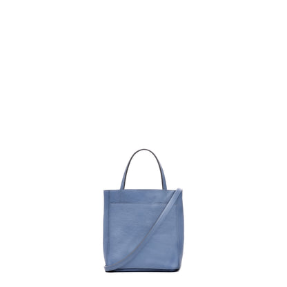 SMALL FRONT POCKET TOTE WEDGEWOOD PEBBLED CALF