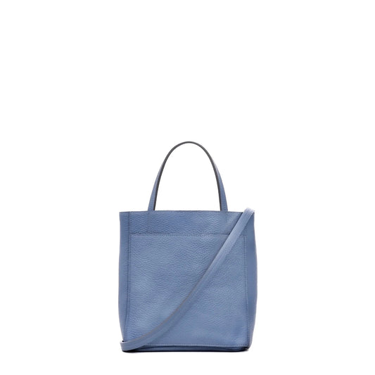 SMALL FRONT POCKET TOTE WEDGEWOOD PEBBLED CALF