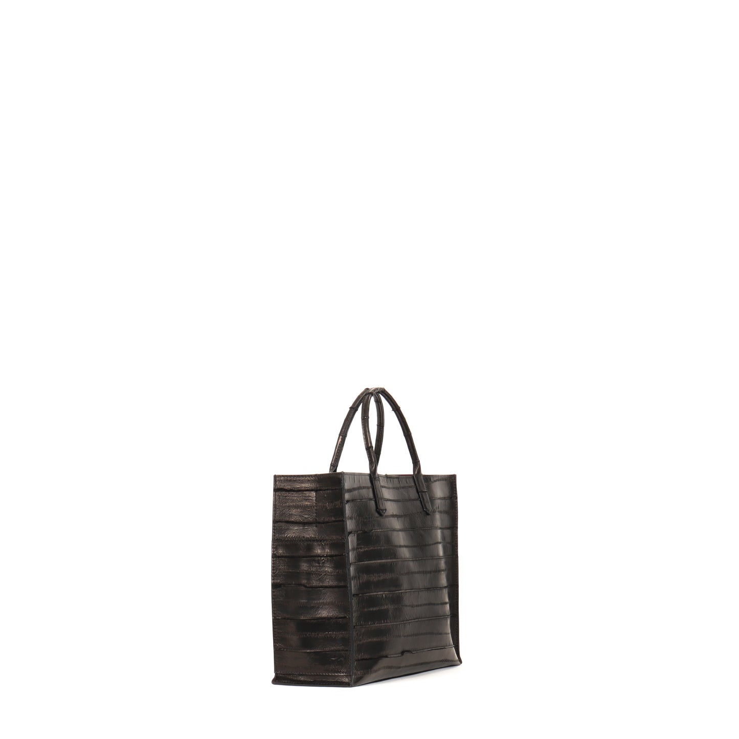 SMALL HARBOR TOTE BLACK TOP STITCH EEL