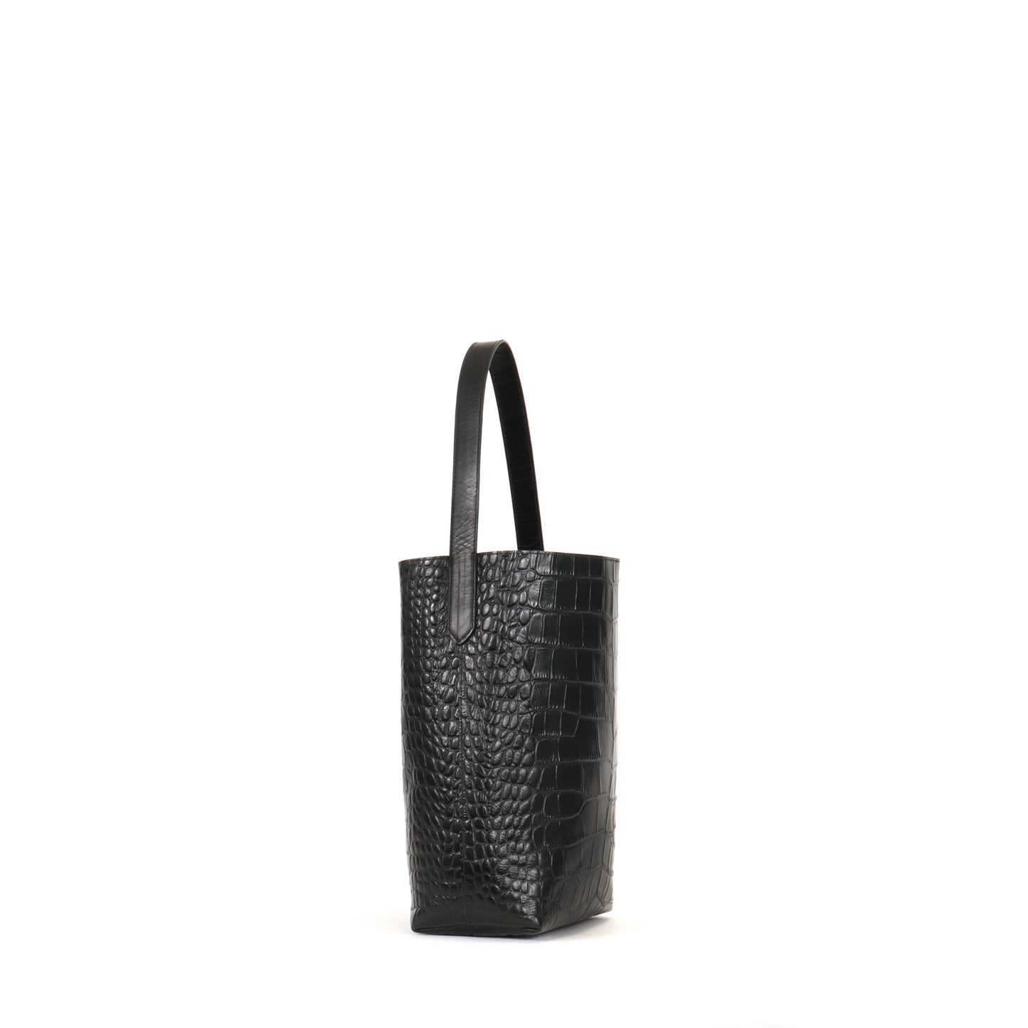 SMALL HOBO BLACK EMBOSSED GATOR