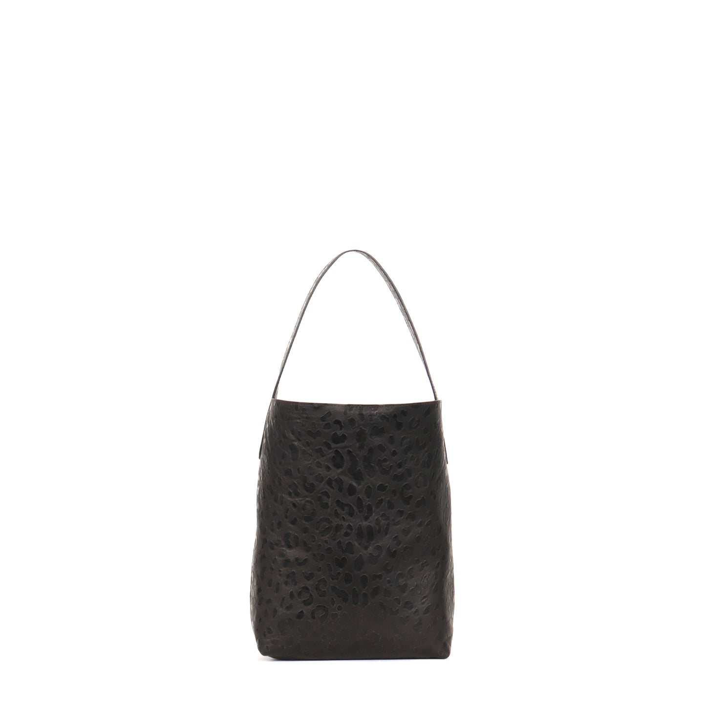 SMALL HOBO BLACK EMBOSSED LEOPARD