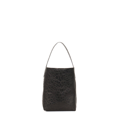 SMALL HOBO BLACK EMBOSSED LEOPARD